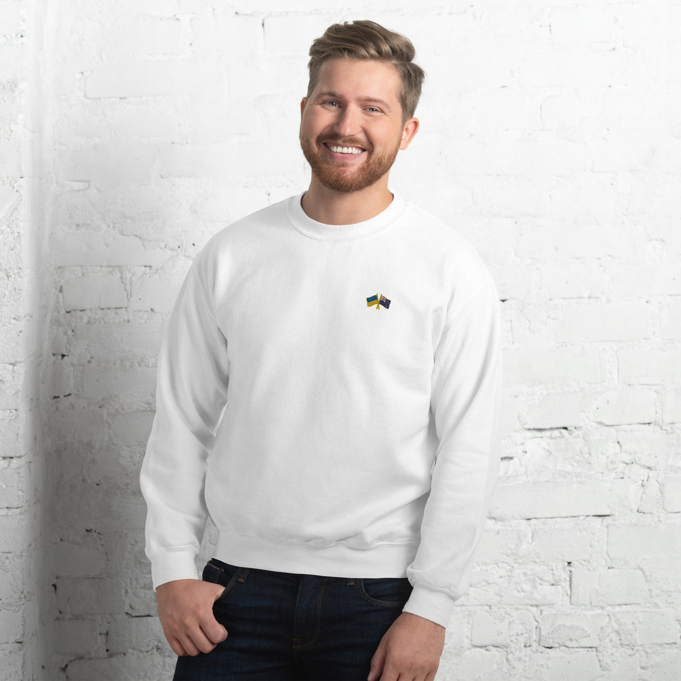New Zealand-Ukraine Sweatshirt Embroidery