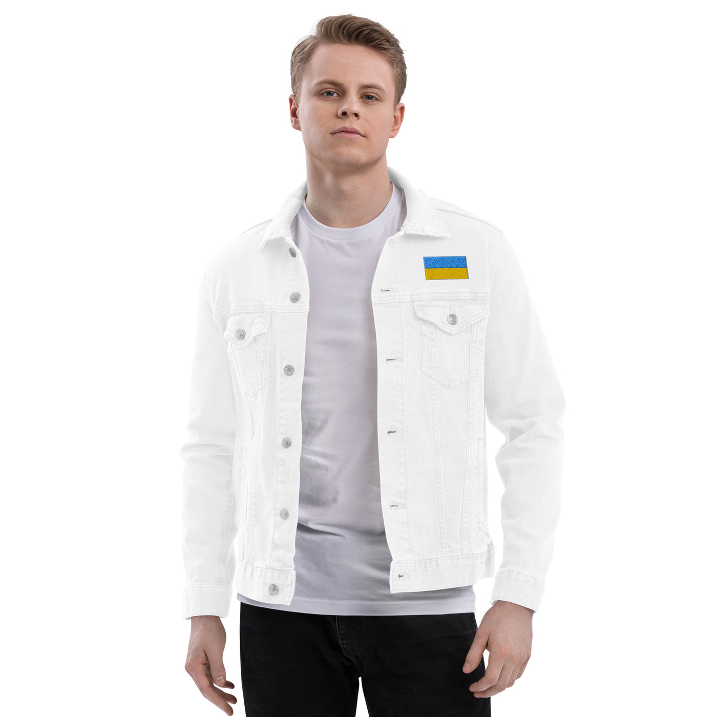 Ukrainian Flag Denim Jacket Embroidery