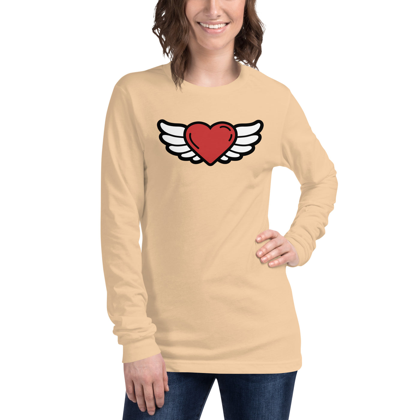 Heart Unisex Long Sleeve Shirt Print