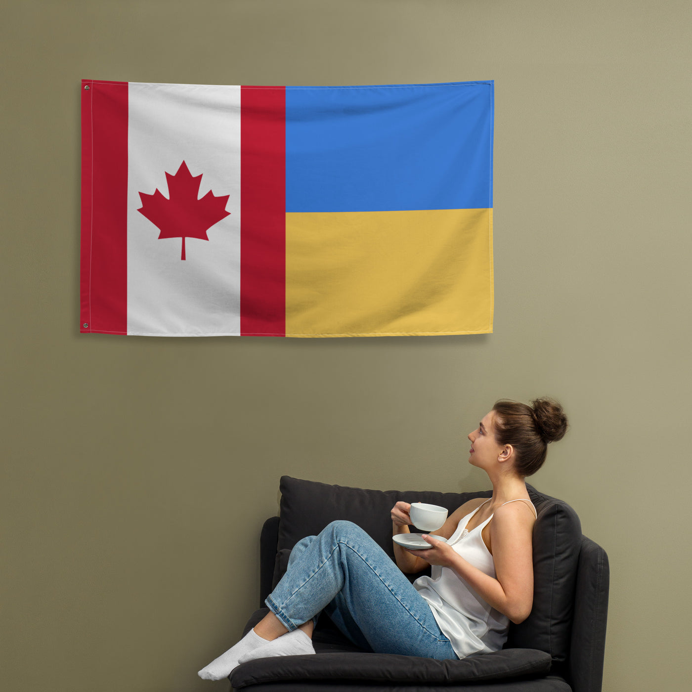Kanadische + ukrainische Flagge