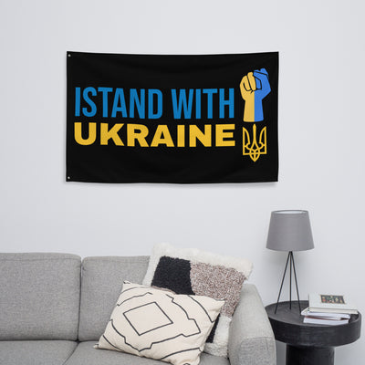 Ich stehe mit der Ukraine-Flagge