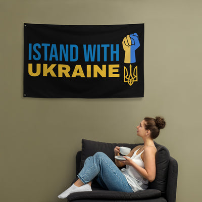 Ich stehe mit der Ukraine-Flagge