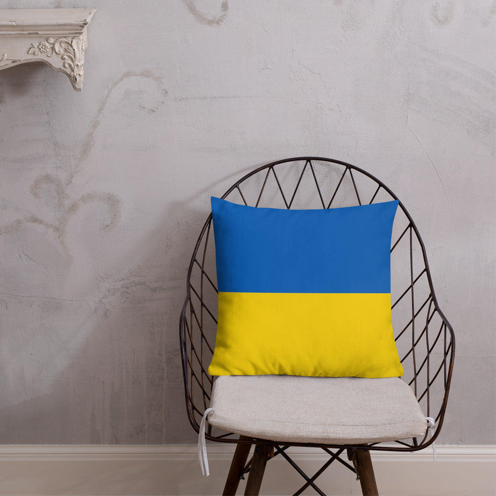 Ukrainische Flagg Premium Kopfkissen