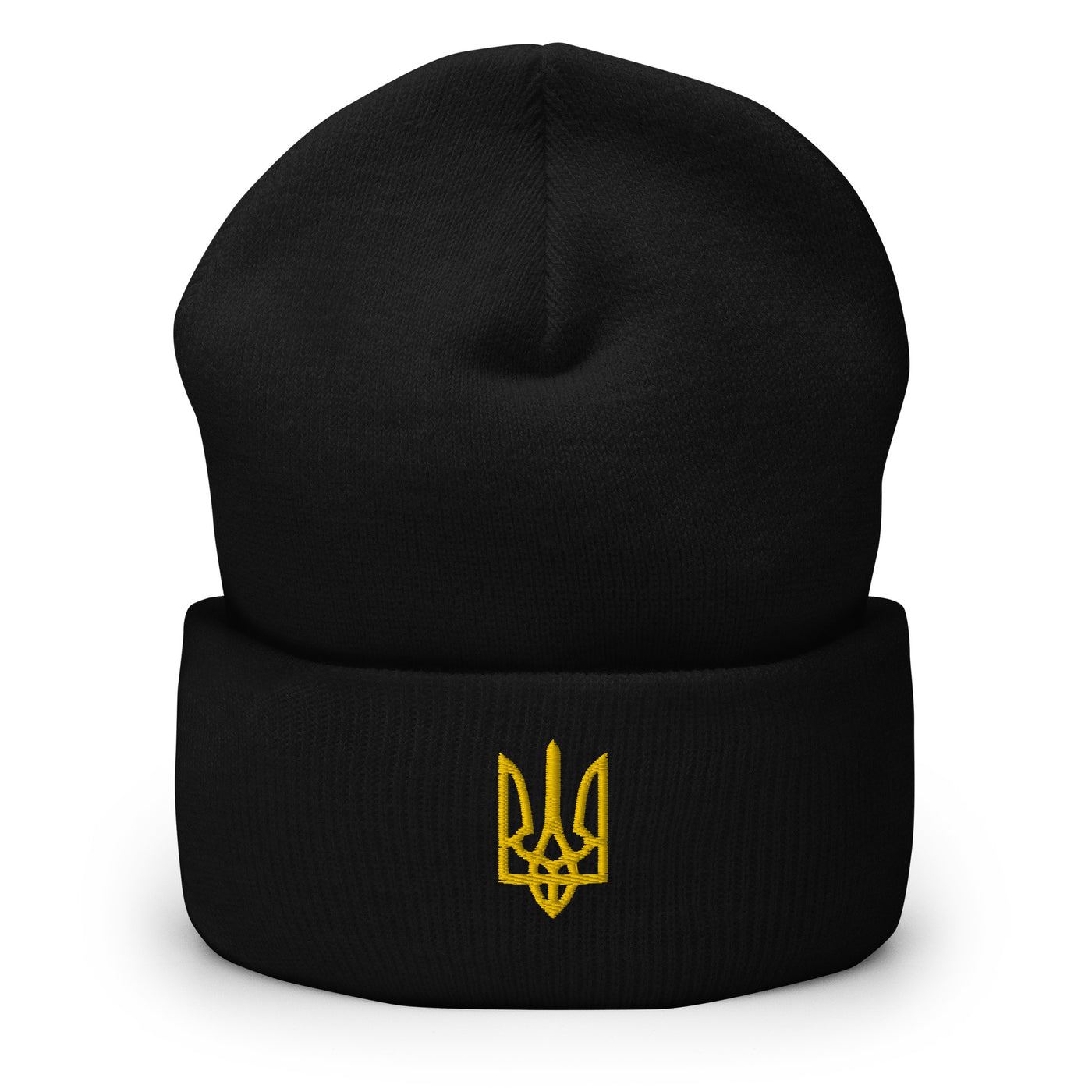 Trident of Freedom Yellow Cuffed Beanie Embroidery