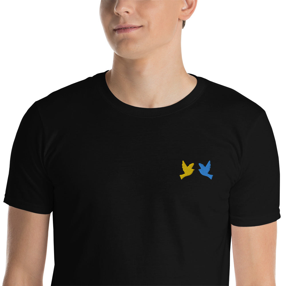 Vögel aus der Ukraine T-Shirt-Stickerei