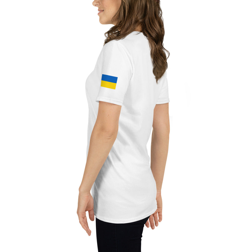 T-Shirt Ärmeldruck mit ukrainischer Flagge
