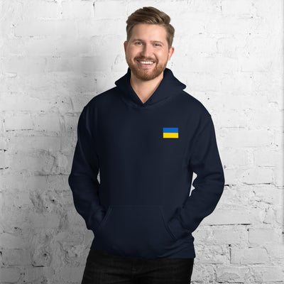 Ukrainische Flagge mit schwerem Blend-Hoodie-Druck