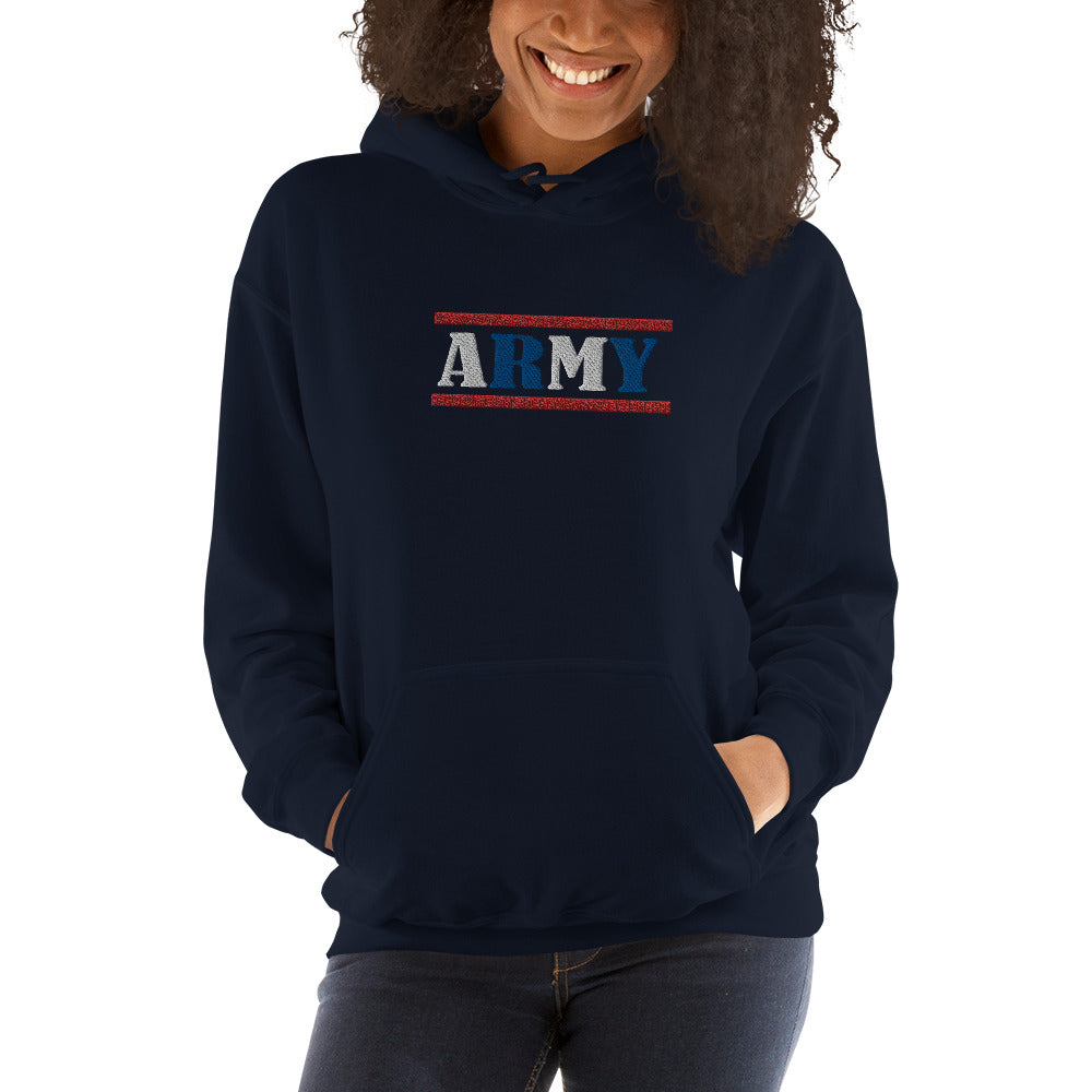 Army Heavy Blend Hoodie Embroidery