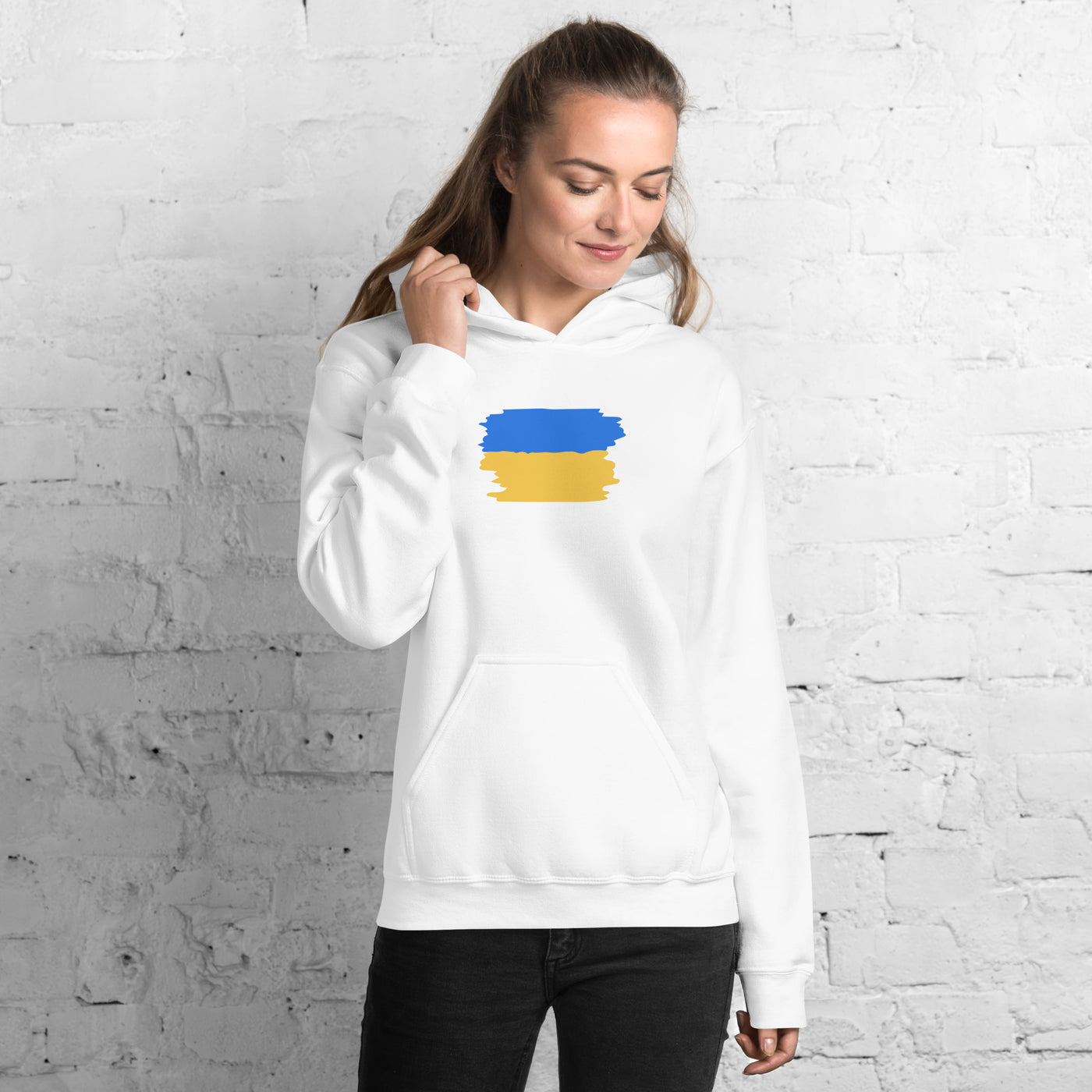 Flagge der Ukraine Heavy Blend Hoodie Print
