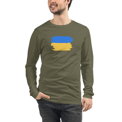 Flagge der Ukraine 1 Großer Langarm-Hemddruck