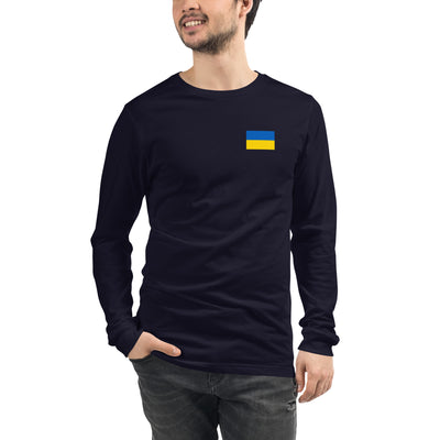 Langärmliges Hemd mit ukrainischer Flagge