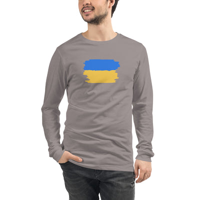 Flagge der Ukraine 1 Großer Langarm-Hemddruck