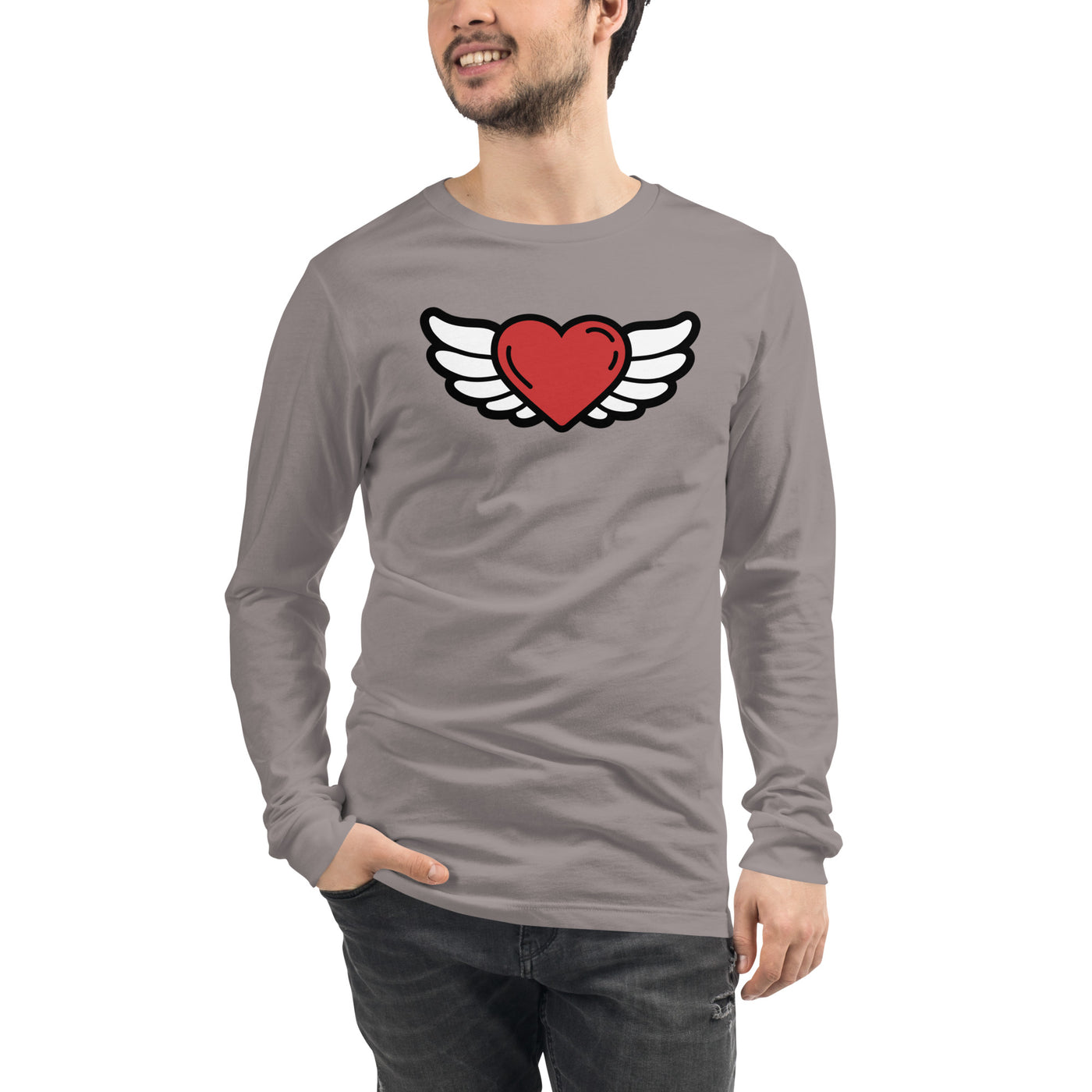 Herz-Unisex-Langarm-Shirt-Druck