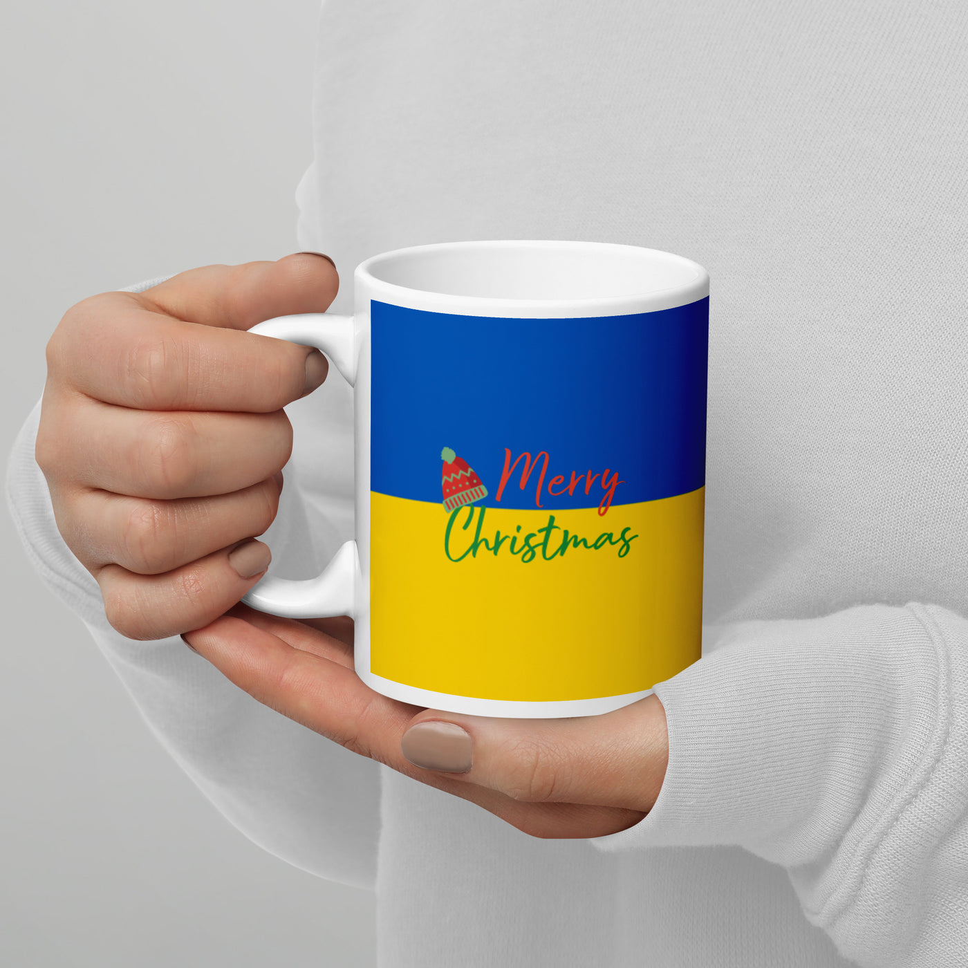 Merry Chrismas 3 Ukrainian Flag Mug